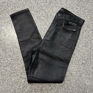 Banana Republic Jeans Womens 4 27x27 Black Coated High Rise Skinny Premium Denim